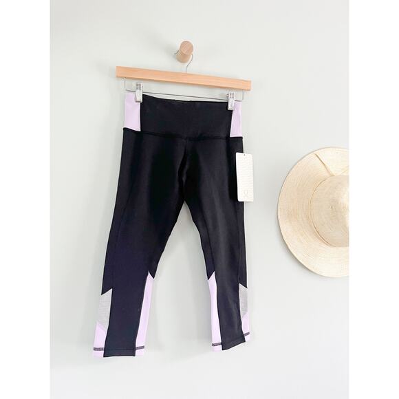 Lululemon | NWT | Embody Crop | Black Pretty Purple Heathered Medium Grey | Sz 4 - Picture 2 of 12
